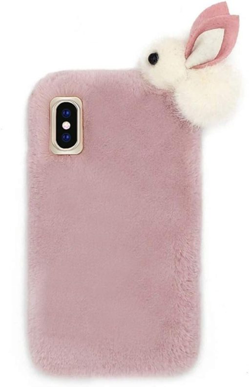 Furry Phone Case Cartoon Bunny Plush Case for iPhone TurboTech Co 3
