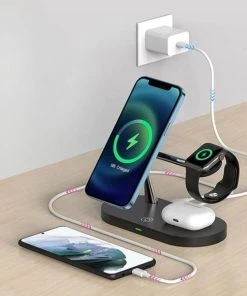 5in1 Lamp Wireless Fast Charger Watch Headset Phone Holder Nightlight Charging Station TurboTech Co 2
