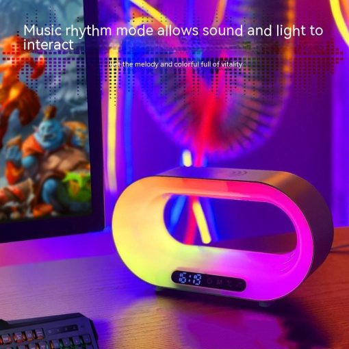 Multi-function LED Lamp APP Control RGB Atmosphere Smart Wireless Charger Alarm Clock 3 In 1 Night Light TurboTech Co 4