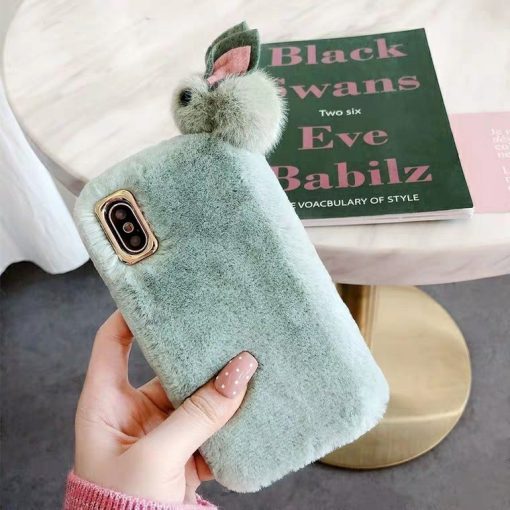 Furry Phone Case Cartoon Bunny Plush Case for iPhone TurboTech Co 4