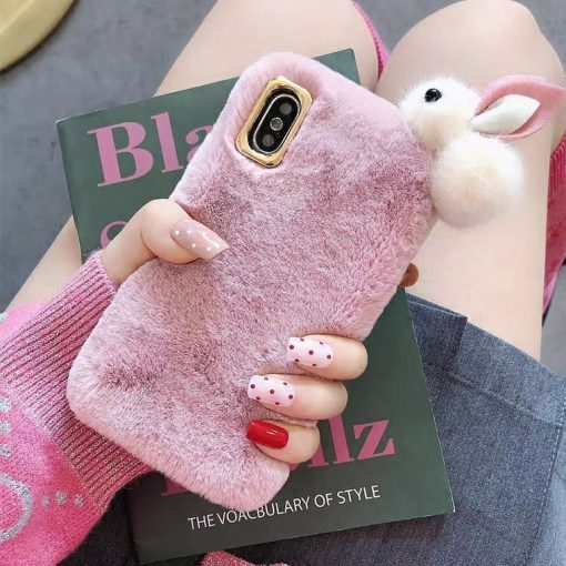 Furry Phone Case Cartoon Bunny Plush Case for iPhone TurboTech Co 5