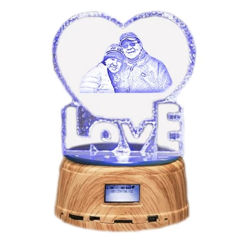Personalized Gifts Crystal Photo Lamp Bluetooth Speaker Rotating Color Changing 3D Home Decor Nightlight TurboTech Co 6