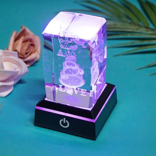 Table Lamp Crystal Laser Carved Rose Desk Nightlight Gift Idea Home Decor TurboTech Co 4