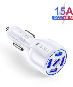 5-port Car Fast Charger QC3.0 USB Phone Car Charger