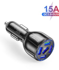 5-port Car Fast Charger QC3.0 USB Phone Car Charger