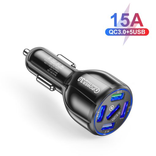 5-port Car Fast Charger QC3.0 USB Phone Car Charger - Image 4