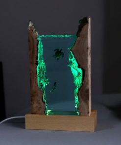 Desktop Lamp Marine Cave Diver Creative Art Wood Resin Night Light Gift Home Decor