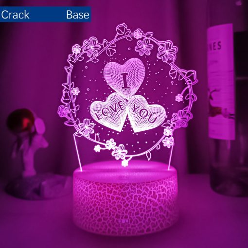 Table Lamp Creative 3D I Love You Gift Couple RGB Nightlight Home Decor TurboTech Co 6