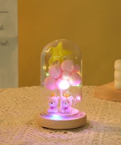 Nightlight Glass Cover Crafts LED Lights Lamp Gift Idea