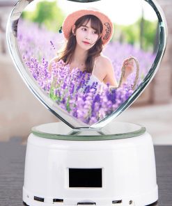 Personalized Gifts Crystal Photo Lamp Bluetooth Speaker Rotating Color Changing 3D Home Decor Nightlight