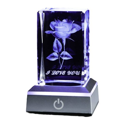 Table Lamp Crystal Laser Carved Rose Desk Nightlight Gift Idea Home Decor TurboTech Co 2