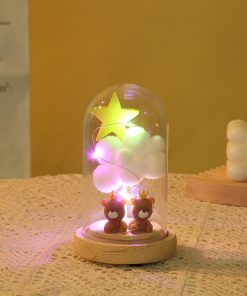 Nightlight Glass Cover Crafts LED Lights Lamp Gift Idea