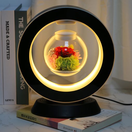 Desk Lamp Magnetic Levitation Flowers Table Nightlight Gift Idea Home Decor TurboTech Co 9