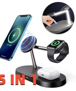 5in1 Lamp Wireless Fast Charger Watch Headset Phone Holder Nightlight Charging Station