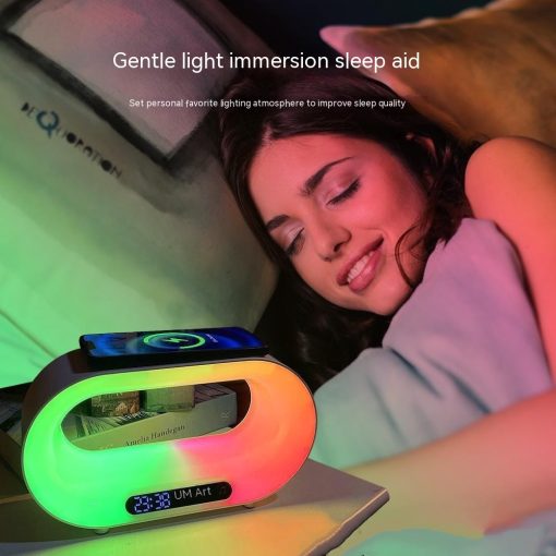 Multi-function LED Lamp APP Control RGB Atmosphere Smart Wireless Charger Alarm Clock 3 In 1 Night Light TurboTech Co 9