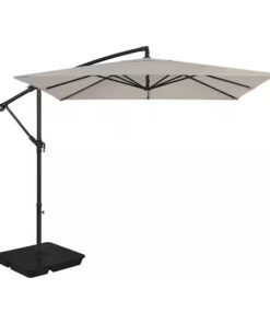 8 ft. Steel Cantilever Patio Umbrella in Riverbed Brown -TurboTech.co