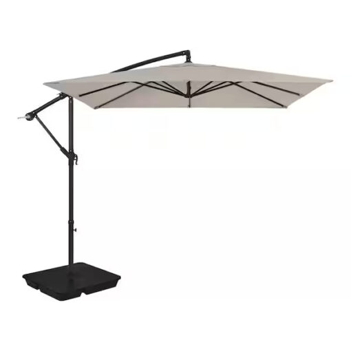 8 ft. Steel Cantilever Patio Umbrella in Riverbed Brown -TurboTech.co