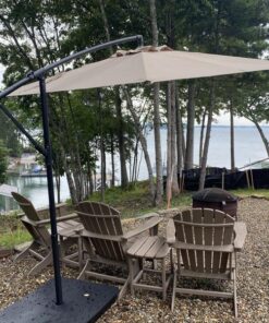 8 ft. Steel Cantilever Patio Umbrella in Riverbed Brown -TurboTech.co