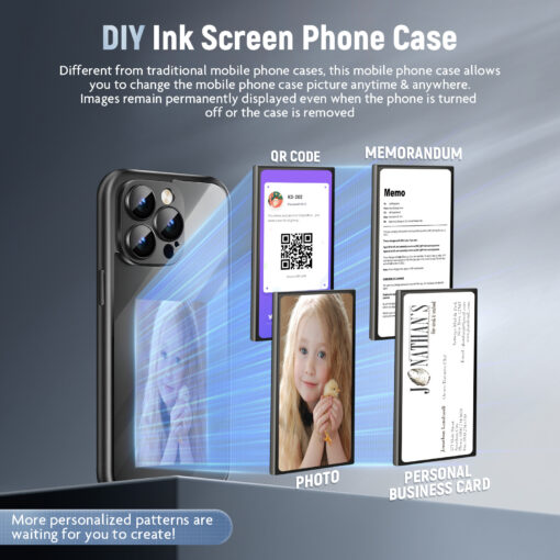 iPhone Case (15 Pro/Max ) NFC E-ink Smart Ink Screen Display Digital DIY Custom Picture Phone Case TurboTech Co 3