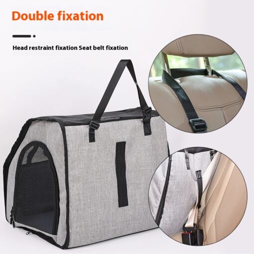 Foldable Car Waterproof Pet Cage And Wear Resisting Thickened Travel Pet Cage With Mat TurboTech Co 6