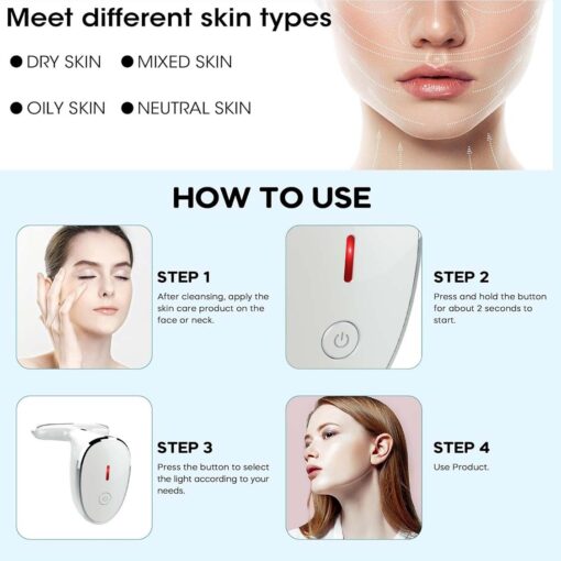 Face Massager Tool Firming Wrinkle Beauty Device for Facial and Neck, 7 Color LED Facial Light Therapy TurboTech Co 4