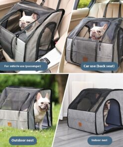 Foldable Car Waterproof Pet Cage And Wear Resisting Thickened Travel Pet Cage With Mat