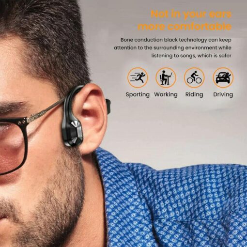 Waterproof Headphones Wireless Earbuds Bluetooth Long Playtime Sports Headset With Mic Sweatproof Premium Sound Air Conduction Earphones TurboTech Co 4