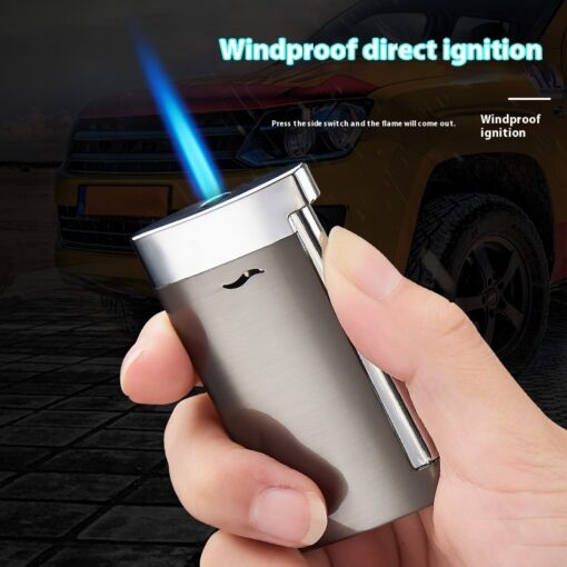 Blue Flame Direct Punching Windproof Lighter Metal Gas Lighters TurboTech Co