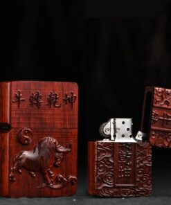 Vintage Wooden Carved Lighters – Stylish, Handcrafted, and Unique