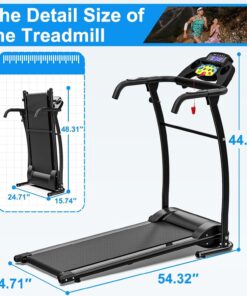 Foldable Treadmill Walking Pad With Handle Barl Under Desk 2-in-1 Walking Exercise Machine Pad With Remote Controller