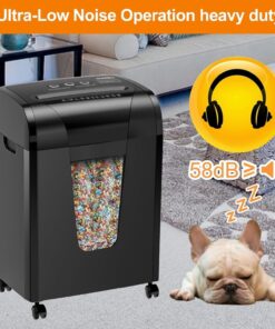 Heavy Duty Paper Shredder 18 Sheet Cross Cut Level P4 Credit Card CD With Large Pull Out Bin Jam Proof System For Home & Office