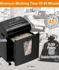 Alternative view of Heavy Duty Paper Shredder 18 Sheet Cross Cut Level P4 Credit Card CD With Large Pull Out Bin Jam Proof System For Home & Office