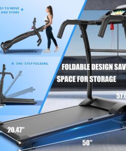 Foldable Treadmill Walking Pad With Handle Barl Under Desk 2-in-1 Walking Exercise Machine Pad With Remote Controller