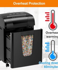 Heavy Duty Paper Shredder 18 Sheet Cross Cut Level P4 Credit Card CD With Large Pull Out Bin Jam Proof System For Home & Office