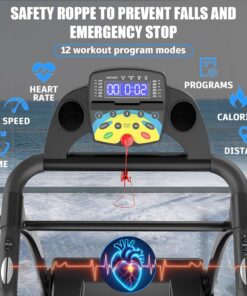 Foldable Treadmill Walking Pad With Handle Barl Under Desk 2-in-1 Walking Exercise Machine Pad With Remote Controller