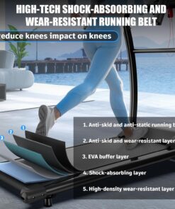 Foldable Treadmill Walking Pad With Handle Barl Under Desk 2-in-1 Walking Exercise Machine Pad With Remote Controller