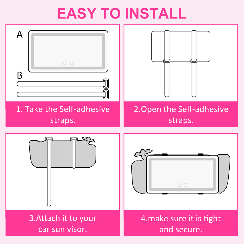 Portable Mini Makeup Mirror With 3 Lighting Modes LED Dimmable Touch Control & Self Adhesive Strap Red cotton hoodie with front pocket and drawstring hood, branded logo on chest