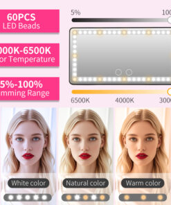 Portable Mini Makeup Mirror With 3 Lighting Modes LED Dimmable Touch Control & Self Adhesive Strap Lightweight blue backpack with padded straps and multiple pockets