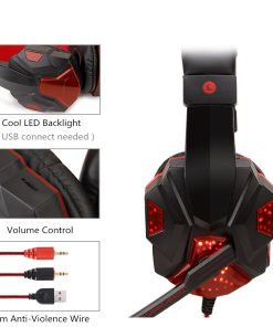 Luminous Gaming Headset with Rotatable Omnidirectional Mic & 3D Surround Sound