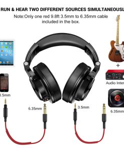 NNoise-Canceling Dual-Port Headphones – Hi-Res Stereo Sound with Mic & Long Cords for Laptop TV Computer Instruments & More