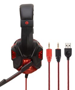 Luminous Gaming Headset with Rotatable Omnidirectional Mic & 3D Surround Sound