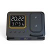 Wireless Charging Station with LED Alarm Clock, Fast Charger for Phone, Watch