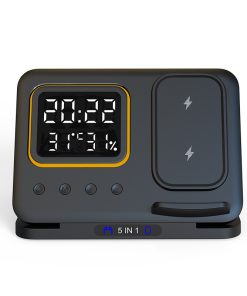 Wireless Charging Station with LED Alarm Clock, Fast Charger for Phone, Watch