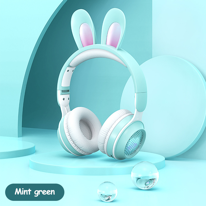 Wireless Luminous Headphones Rabbit Ear Built-In Mic Headset with RGB Lights MP3 & SD Card Ready Wireless Luminous Headphones Rabbit Ear Built-In Mic Headset with RGB Lights MP3 & SD Card Ready - Image 7