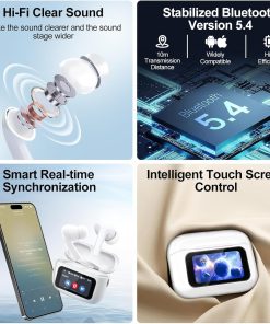 Wireless Earbuds Noise Canceling Bluetooth Earphones With Mic & Touch Controls, ANC/ENC