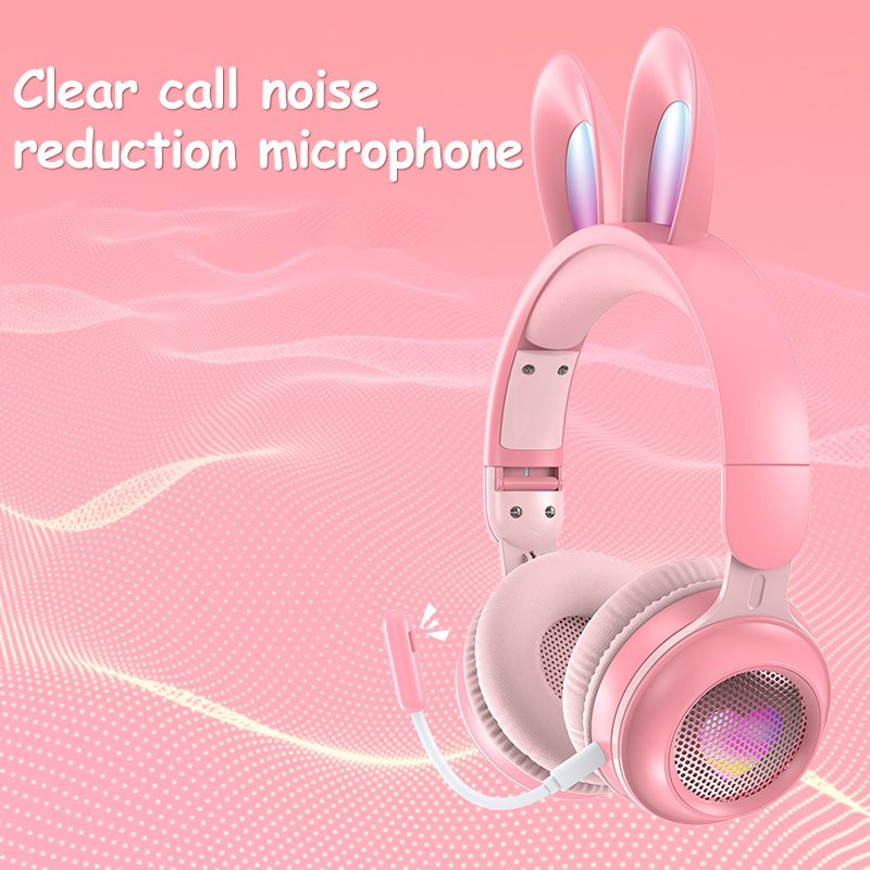 Wireless Luminous Headphones Rabbit Ear Built-In Mic Headset with RGB Lights MP3 & SD Card Ready Wireless Luminous Headphones Rabbit Ear Built-In Mic Headset with RGB Lights MP3 & SD Card Ready - Image 8