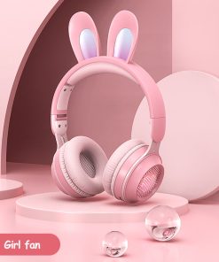 Wireless Luminous Headphones Rabbit Ear Built-In Mic Headset with RGB Lights MP3 & SD Card Ready Wireless Luminous Headphones Rabbit Ear Built-In Mic Headset with RGB Lights MP3 & SD Card Ready
