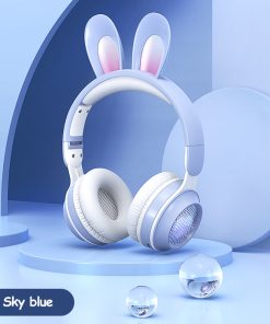 Alternative view of Wireless Luminous Headphones Rabbit Ear Built-In Mic Headset with RGB Lights MP3 & SD Card Ready