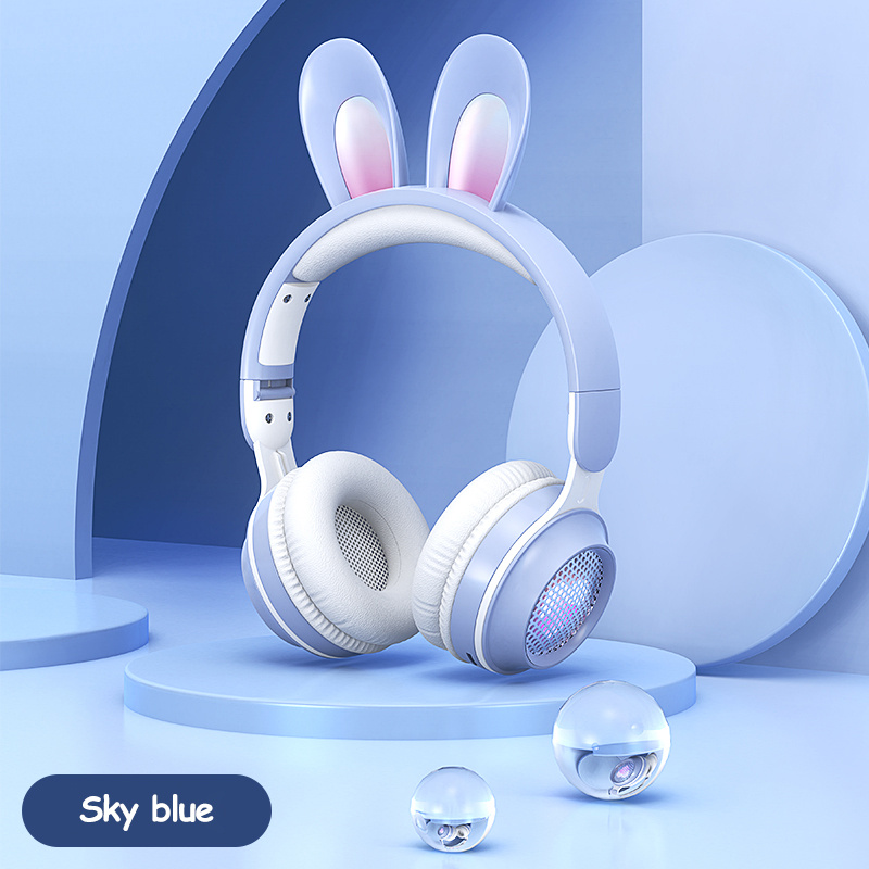 Wireless Luminous Headphones Rabbit Ear Built-In Mic Headset with RGB Lights MP3 & SD Card Ready Wireless Luminous Headphones Rabbit Ear Built-In Mic Headset with RGB Lights MP3 & SD Card Ready - Image 2