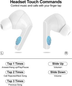Wireless Earbuds Noise Canceling Bluetooth Earphones With Mic & Touch Controls, ANC/ENC